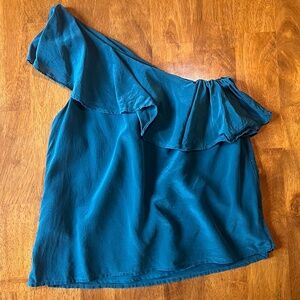 Maeve Silk Ruffled One-Shoulder Blouse US Size 2